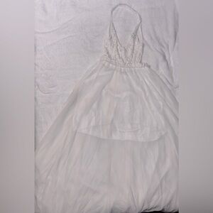 Elegant White Halter Dress